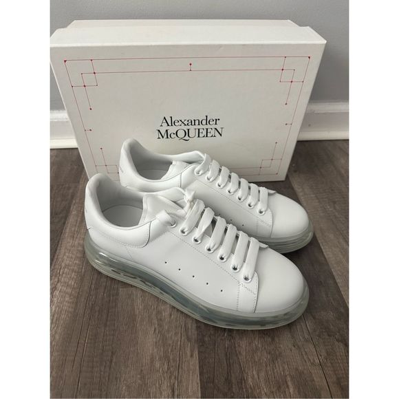 Alexander McQueen Men's Oversized Gel Sole Leather Platform Sneakers - Picture 7 of 14
